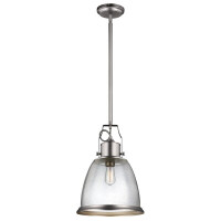 FE-HOBSON-P-L-SN Hobson 1 Light Duża Lampa wisząca Nikiel satynowy Elstead - Mega RABATY w koszyku %