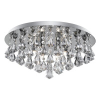 3308-8CC Hanna 8Lt Flush - Chrome &amp; Clear kryształ Searchlight