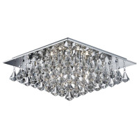 7306-6CC Hanna 6Lt Flush - Chrome &amp; Clear kryształ Pyramid Drops Searchlight