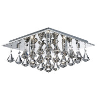 7304-4CC Hanna 4Lt FlushChrome with Clear kryształ Pyramid Drops Searchlight