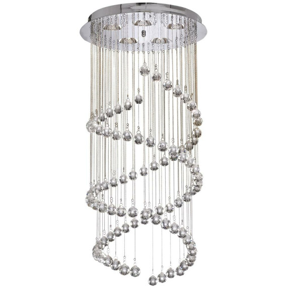 8843CC Hallway 5Lt 80cm Multi-Drop Lampa wisząca - Chrome & kryształ Balls Searchlight