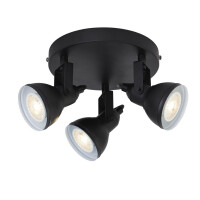 1543BK Focus 3Lt Round reflektorek - czarny Metal Searchlight