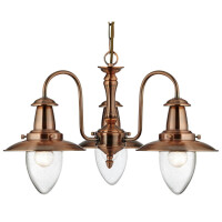 5333-3CU Fisherman II 3Lt Lampa wisząca - miedź &amp; szkło Shade Searchlight