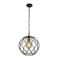 4511-1BK Finesse Lampa wisząca with Wave Detail - czarny &amp; złoty Lampholder Searchlight