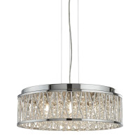8337-7CC Elise 7Lt Lampa wisząca/Semi-Flush - Chrome, kryształ &amp; Aluminium Searchlight