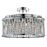 8335-5CC Elise 5Lt Lampa wisząca/Semi-Flush - Chrome, kryształ &amp; Aluminium Searchlight