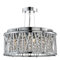 8333-3CC Elise 3Lt Lampa wisząca/Semi-Flush - Chrome, kryształ &amp; Aluminium Searchlight