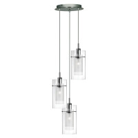 2300-3 Duo I 3Lt Lampa wisząca - Chrome &amp; Double szkło Searchlight