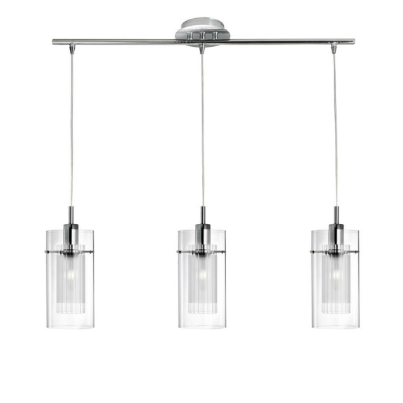 3303-3CC Duo I 3Lt Bar Lampa wisząca - Chrome &amp; Double szkło Searchlight