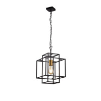 4631BK Crate Lampa wisząca - czarny Metal &amp; brązowy Lampholders Searchlight