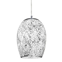 8069WH Crackle Lampa wisząca - Mosaic szkło &amp; srebrny Searchlight
