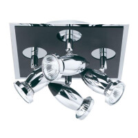 7494 Comet 4Lt Square reflektorek - Matt czarny &amp; Polished Chrome Searchlight