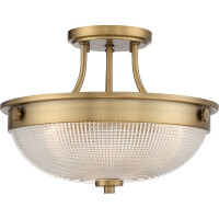 QZ-MANTLE-SF-WS Mantle 2 Light Semi-Flush – wyblakły mosiądz Elstead - Mega RABATY w koszyku %