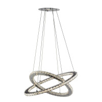 8757-168CC Clover 2Lt LED Ring Lampa wisząca - Chrome &amp; Clear szkło Searchlight