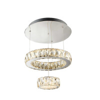 2328CC Clover 2Lt LED Flush Lampa sufitowa - Chrome &amp; Clear szkło Searchlight