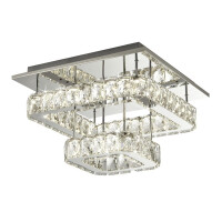 8952CC Clover 2 Tier LED Ceiling Flush - Polished Chrome &amp; kryształ Searchlight