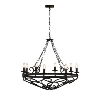 8908-8BK Cartwheel III 8Lt Lampa wisząca - czarny Wrought Iron Searchlight