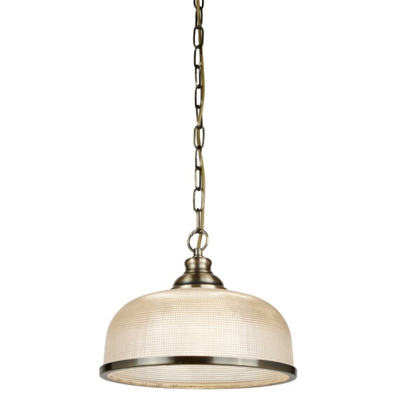 1682AB Bistro II Lampa wisząca - Brass &amp; Halophane szkło Searchlight
