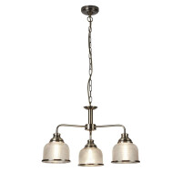 1683-3AB Bistro II 3Lt Lampa wisząca- Brass &amp; Halophane szkło Searchlight
