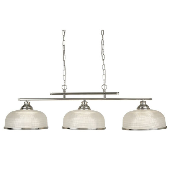 3593-3SS Bistro II 3Lt Bar Lampa sufitowa - srebrny &amp; Halophane szkło Searchlight