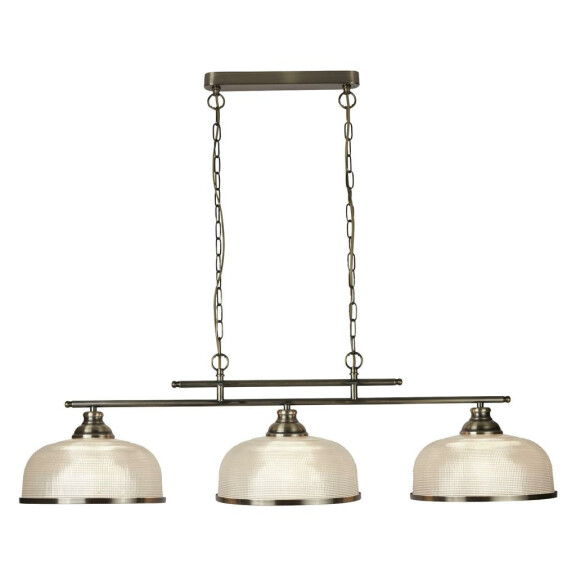 3593-3AB Bistro II 3Lt Bar Lampa sufitowa - Brass &amp; Halophane szkło Searchlight
