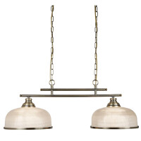 3592-2AB Bistro II 2Lt Bar Lampa sufitowa - Brass &amp; Halophane szkło Searchlight