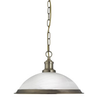 1591AB Bistro Lampa wisząca - antyczny mosiądz &amp; Marble szkło Searchlight