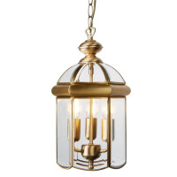 7133AB Bevelled Lantern 3Lt Domed Lampa wisząca - antyczny mosiądz &amp; szkło Searchlight
