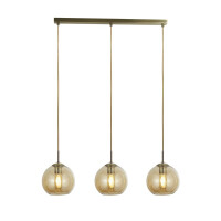 1623-3AM Balls 3Lt Bar Lampa wisząca - A Brass &amp; Amber szkło Searchlight