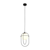 9131BK Axis Lampa wisząca - czarny Metal &amp; szkło opal Searchlight