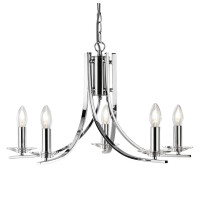 4165-5CC Ascona 5Lt Lampa wisząca - Chrome &amp; Clear szkło Sconces Searchlight
