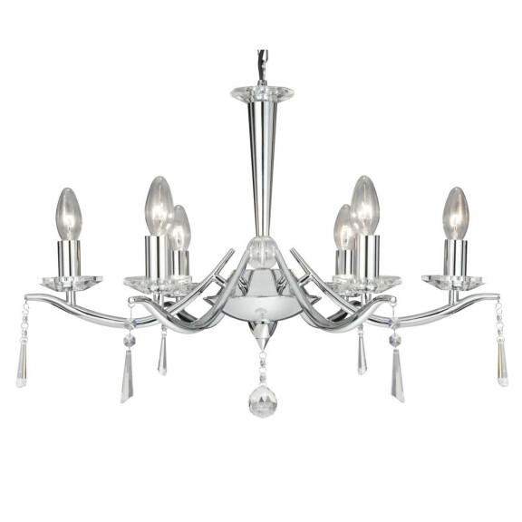 7956-6CC Arabella 6Lt Lampa wisząca - Chrome & szkło Drops Searchlight