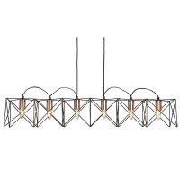 8416-6BK Anthea 6Lt Frame Lampa wisząca - czarny Metal &amp; miedź Searchlight