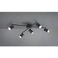 612400532 MARLEY Lampa sufitowa czarna Trio Lighting od ręki