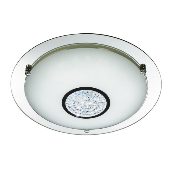 3883-31 Portland LED łazienkowy Flush - Chrome, szkło &amp; Ice, IP44 Searchlight