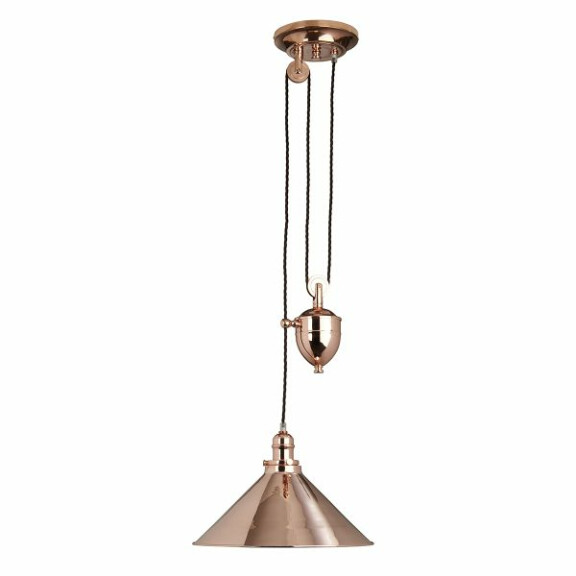 PV-P-CPR lampa wisząca Provence 1 Light Rise and Fall – polerowana miedź Elstead - Mega RABATY w koszyku %
