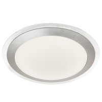 7684-33SI Chester LED łazienkowy Flush - Acrylic &amp; srebrny Metal, IP44 Searchlight