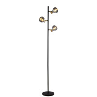 EU23803-3SM Westminster 3Lt Lampa podłogowa-czarny, satyna Brass &amp; Smoked szkło Searchlight