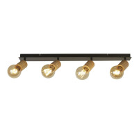 50211-4NA Spinny 4Lt Bar reflektorek- drewno &amp; czarny Metal Searchlight