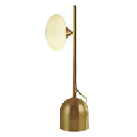 EU94040-1GO Pebble Lampa stołowa - złoty &amp; biały Oval szkło Searchlight