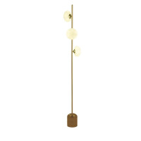EU94040-3GO Pebble 3Lt Lampa podłogowa - złoty &amp; biały Oval szkło Searchlight