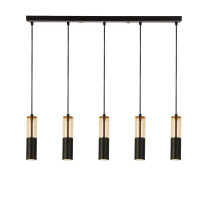 82121-5BK Merryzłoty 5Lt Bar Lampa wisząca - Amber Acrylic &amp; czarny Searchlight
