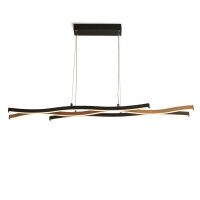 32104-1BK Bloom Swirl LED Lampa wisząca - czarny With drewno Effect Searchlight