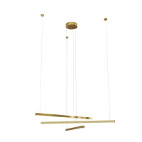 Trio 3 P0474D Lampa Wisząca Złota Szczotkowane Ściemnialna Maxlight