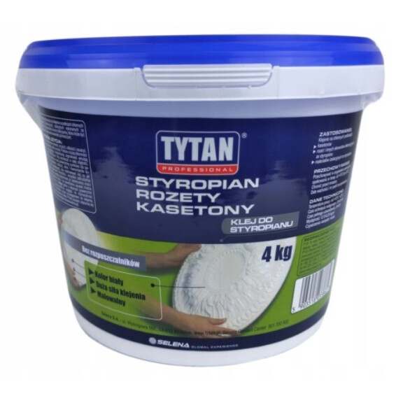 TYTAN KLEJ DO STYROPIANU DO KASETONÓW ROZET SZTUKATERII 4KG