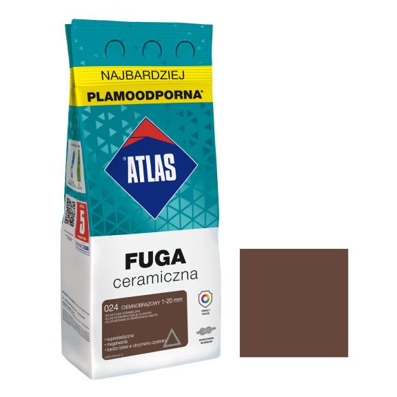 ATLAS FUGA CERAMICZNA 1-20MM 024 CIEMNOBRĄZOWA 2KG