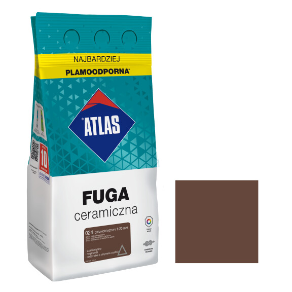 ATLAS FUGA CERAMICZNA 1-20MM 024 CIEMNOBRĄZOWA 5KG