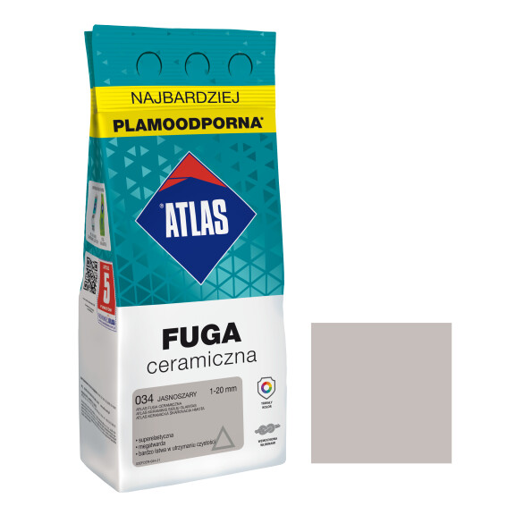 ATLAS FUGA CERAMICZNA 1-20MM 034 JASNOSZARA 2KG