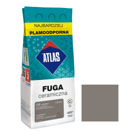 ATLAS FUGA CERAMICZNA 1-20MM 136 SREBRNA 2KG