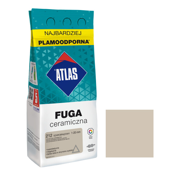 ATLAS FUGA CERAMICZNA 1-20MM 212 SZAROBRĄZOWA 2KG